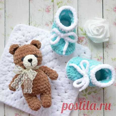 Вязаные крючком пинетки для малышей | Hi amigurumi