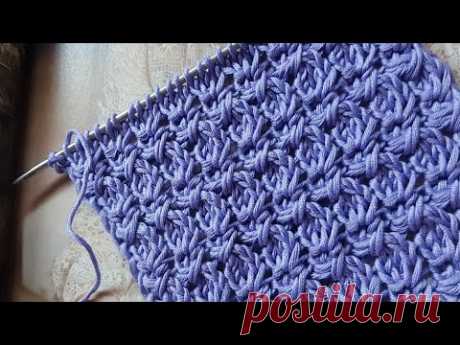 Объёмный фоновый узор спицами✔ knitting pattern.