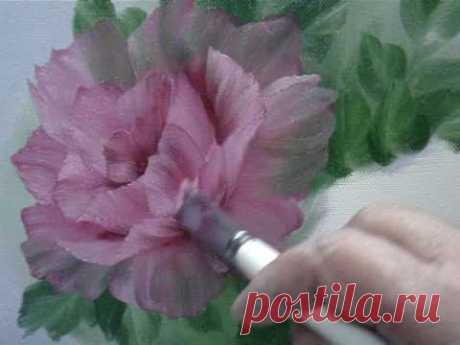 NO2　Pink Rose Oil Painting - YouTube