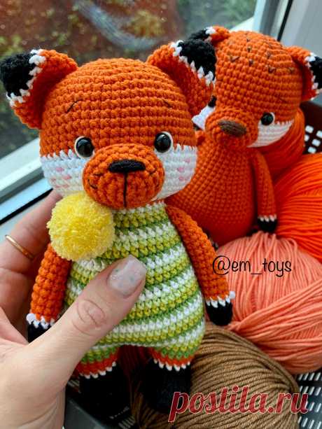 PDF Малыш Лисёнок крючком. FREE crochet pattern; Аmigurumi animal patterns. Амигуруми схемы и описания на русском. Вязаные игрушки и поделки своими руками #amimore - лиса, лисица, лисёнок, лисичка.