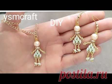 KIZ BEBEK KÜPE VE KOLYE SETİ YAPIMI/Making baby girl necklace and earring set #ysmcraft