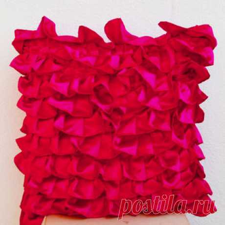 Hot Pink Ruffle Pillow -Decorative pillow from AmoreBeaute on