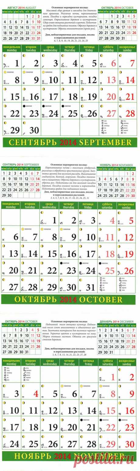 Лунный календарь садовода и огородника на 2014 год | Дача - впрок