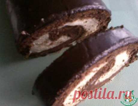 Шоколадный рулет с кремом из белого шоколада – кулинарный рецепт