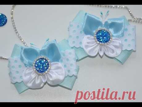 Бантики заколки Бабочки / Bows hair clips Butterfly