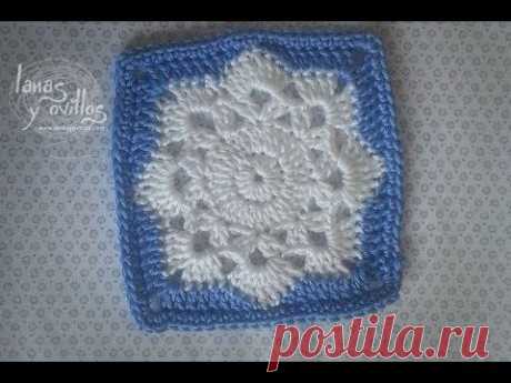 Tutorial Snowflake Granny Square - YouTube