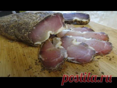 Вяленое мясо в домашних условиях - полендвица, как бастурма, но из свинины (basturma)