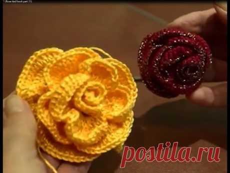 Роза крючком (rose crochet)