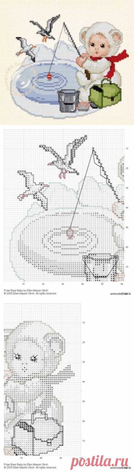 Белый медвежонок / Вышивка / Схемы вышивки крестом