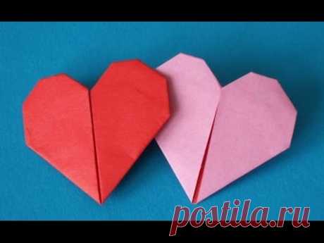 Сердечко оригами закладка для книг Подарки ко дню Святого Валентина своими руками Поделки с детьми