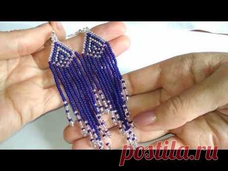 Beaded earrings. Серьги из бисера - YouTube