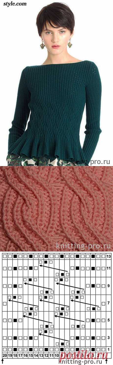 Пуловер с баской от Оскар де ла Рента - Электронный журнал по вязанию на спицах