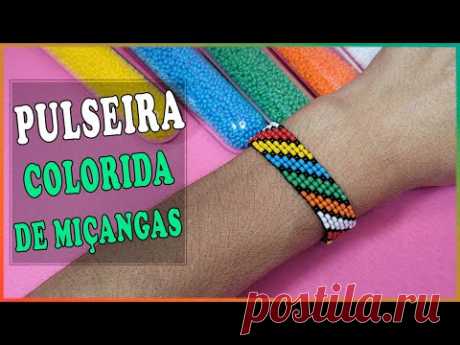 Pulseira Colorida feita no tear