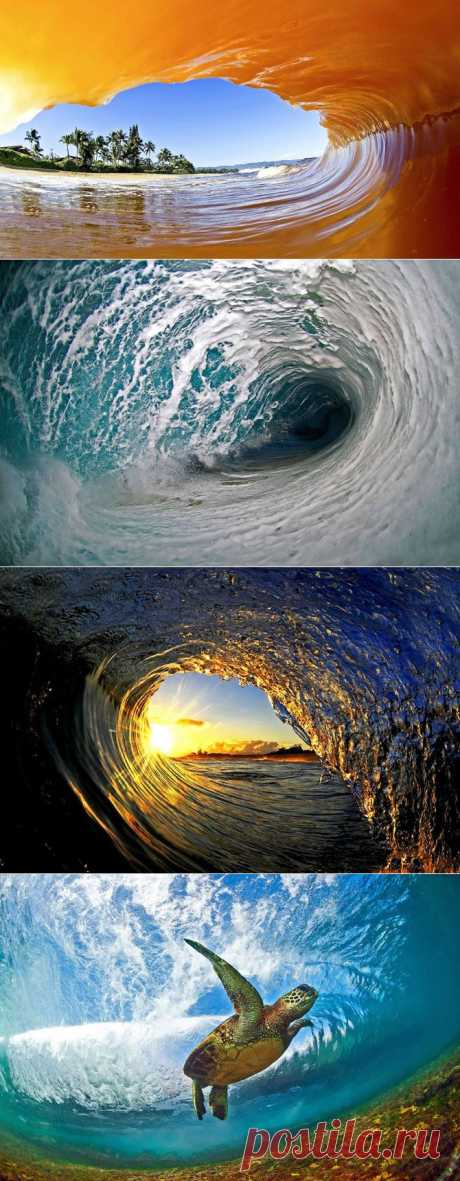Захватывающие снимки внутри волны...-
