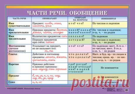 На какие вопросы отвечают части речи?