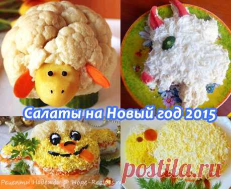 Рецепты салатов на Новый 2015 год .