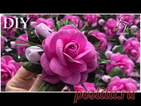 🌹DIY🌹как ПРОСТО сделать РОЗОЧКИ, БУТОНЫ, ЗЕЛЕНЬ из фома на резинки, заколки, повязки🌿🌹🌿БОЛЬШОЙ ЗАКАЗ