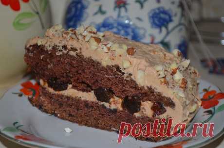Шоколадно-ореховый торт с черносливом. Фото-рецепт от Наташи Чагай.