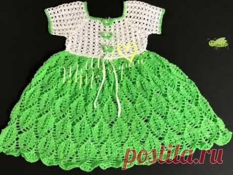 (11113) Vestido Crochet 3 a 4 años Dos Colores - YouTube