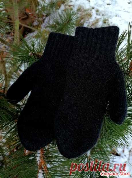 Двойные мужские рукавицы - Вязание - Страна Мам
