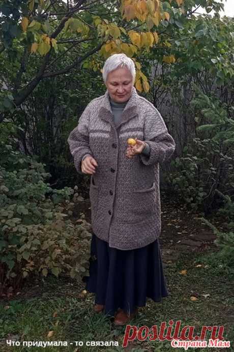 Женское пальто, связанное спицами. Сама придумала - Вязание - Страна Мам