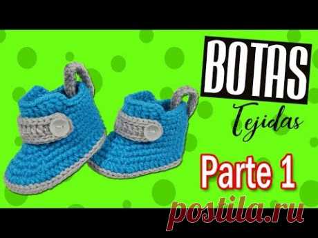 Como tejer botas a crochet para bebe - Modelo botas Milan | parte 1/2