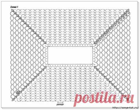 Схемы реглана крючком сверху
