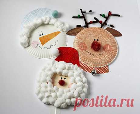 Paper Plate Santa, Snowman and Rudolph - Crafts by Amanda