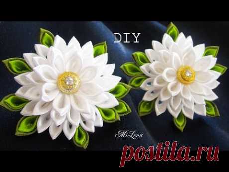 Резинки канзаши, МК / DIY Scrunchy with Kanzashi flowers