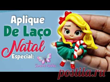 Aplique de Laço | MENINA DE NATAL EM BISCUIT | Especial Simone Moldes