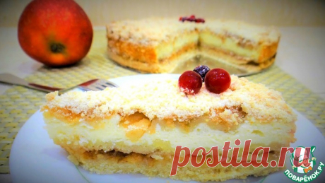 Творожно-яблочный пирог слоеный Кулинарный рецепт