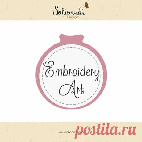 Premade Logo & Watermark // Embroidery Art // Handmade