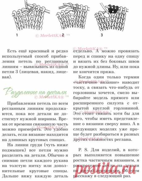 Вязание спицами ... реглан сверху ... самая большая подборка с мастер-классами и моделями