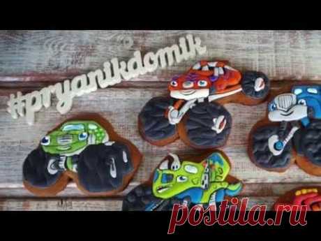 Имбирные пряники: Мастер- класс - Вспыш и чудо машинки/ How to decorate cookies