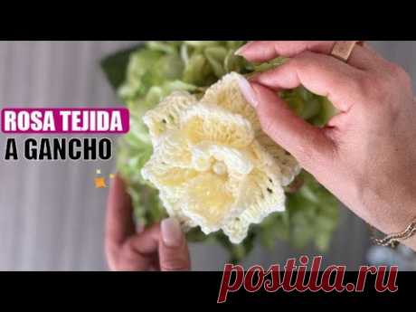 🌼🌼[SORPRENDENTE] CÓMO TEJER ESTA ROSA A GANCHO // GANCHILLO - MUY FÁCIL - YO TEJO CON LAURA CEPEDA🌼🌼