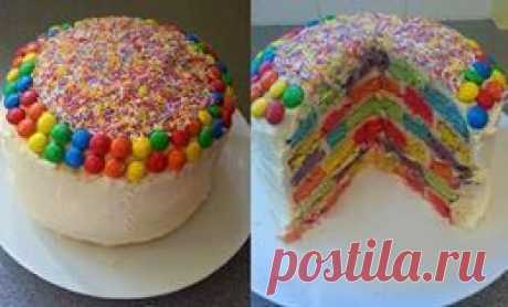 Rainbow Checkerboard Cake - My Cupcake Addiction