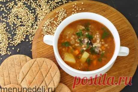Рецепт гречневого супа с рыбными консервами / Меню недели