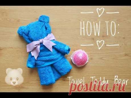 How to: TOWEL TEDDY BEAR tutorial!!! (English) || itskarlawithak - YouTube