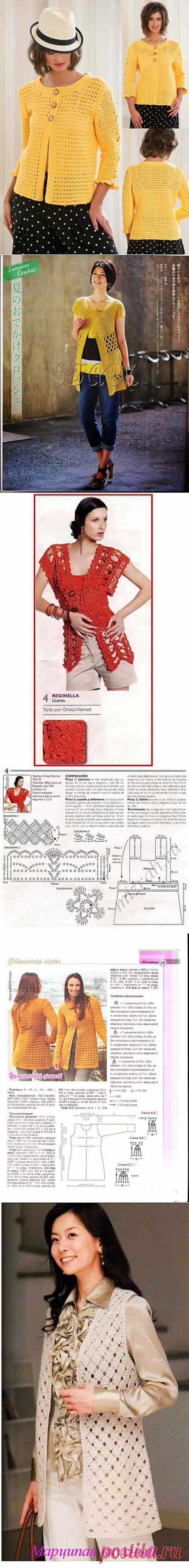 Жакеты крючком. Подборка 80.