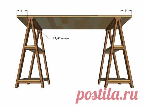 1x3 Sawhorse Desk | Ana White