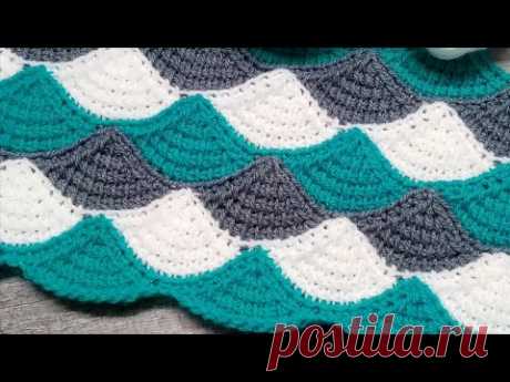 ✔️КЛАССНЫЙ УЗОР КРЮЧКОМ ДЛЯ ПЛЕДА ☝️РЕЗУЛЬТАТ ОЧЕНЬ УДИВИЛ#crochet #вязаниекрючком