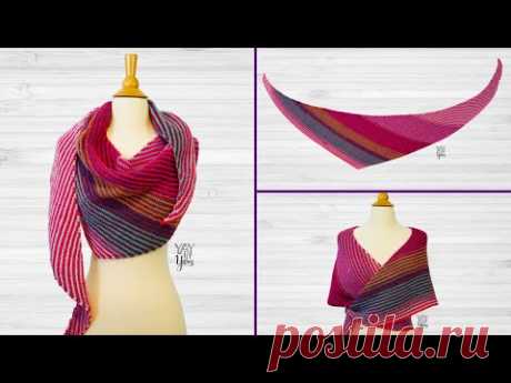 How to Knit a Double Gradient Boomerang Shawl - Free Knitting Pattern by Yay For Yarn