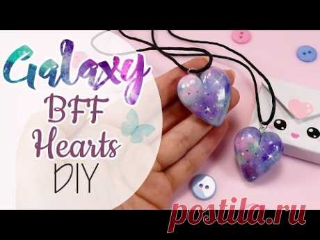 Galaxy Hearts Polymer Clay - FIMO Cuori effetto Galaxy