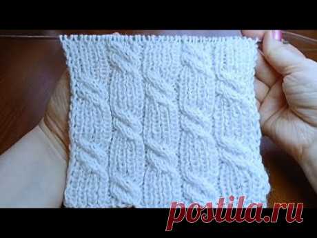 Нежный узор спицами "Дорожки из кос" + схема. Knitting pattern "Roads from braids" + scheme.