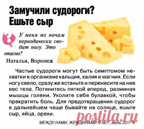 Замучили судороги? Ешьте сыр