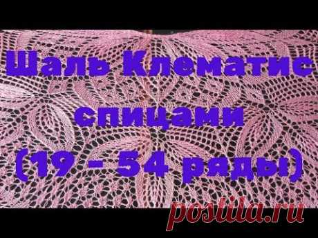 Шаль Клематис спицами -(19 - 54 ряды)