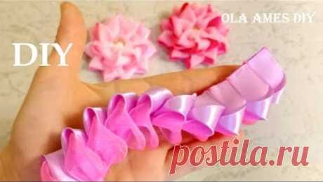 Easy Flower Making| Цветы из лент Канзаши| Ribbon Flowers| DIY Kanzashi| Ribbon Tricks| Ola ameS DIY