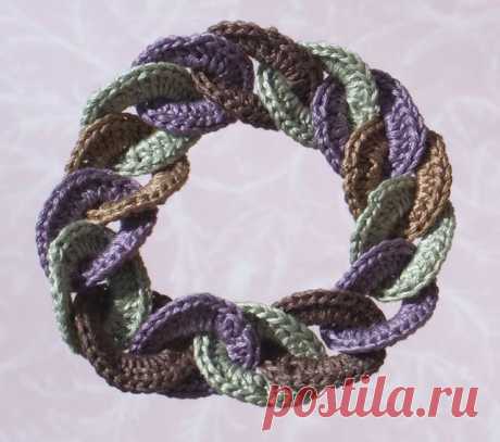 Pulsera de Crochet Aros Entrelazados - Patrones Crochet