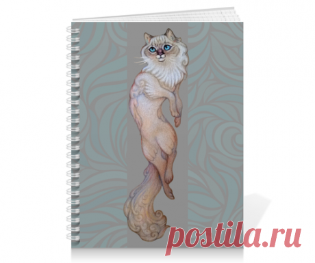Тетрадь на пружине "Кошка" #2739431 от Yulla Yullapa - Printio