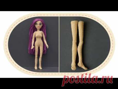 Кукла крючком Виолетта , часть 2 (Ноги). Crochet doll Violetta, part 2 (Legs)